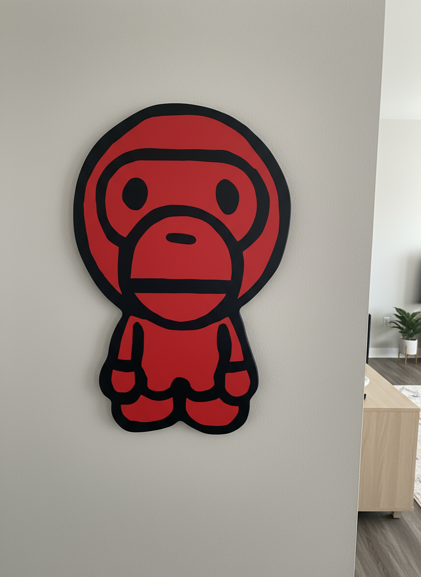 baby milo (red) wall art